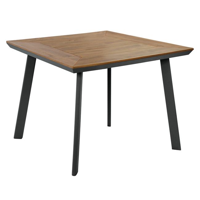 Τραπέζι αλουμίνιου με polywood σε μαύρο χρώμα 80x80x72