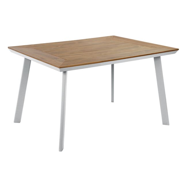 Τραπέζι αλουμίνιου με polywood σε λευκό χρώμα 120x80x72