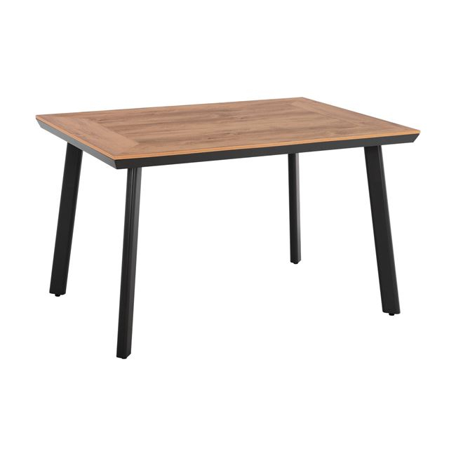 Τραπέζι αλουμίνιου με polywood σε μαύρο χρώμα 120x80x72