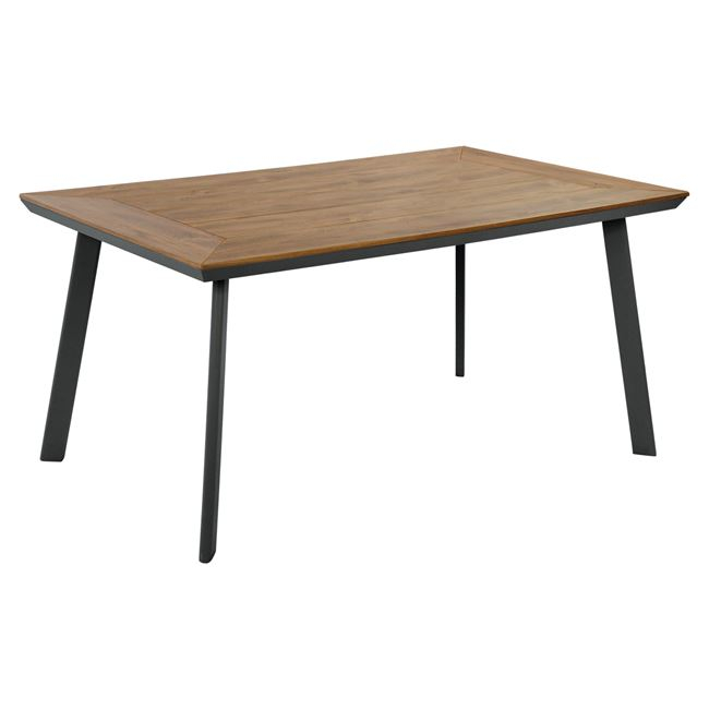 Τραπέζι αλουμίνιου με polywood σε μαύρο χρώμα 160x92x72