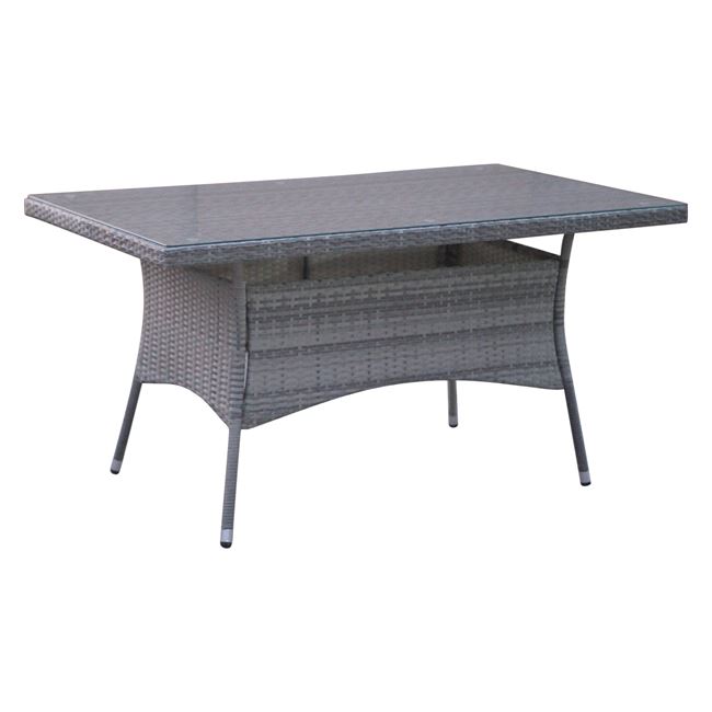 Τραπέζι αλουμινίου-rattan σε χρώμα γκρι 162x92x77