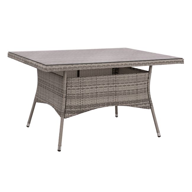 Τραπέζι αλουμινίου-rattan σε χρώμα γκρι 150x90x77