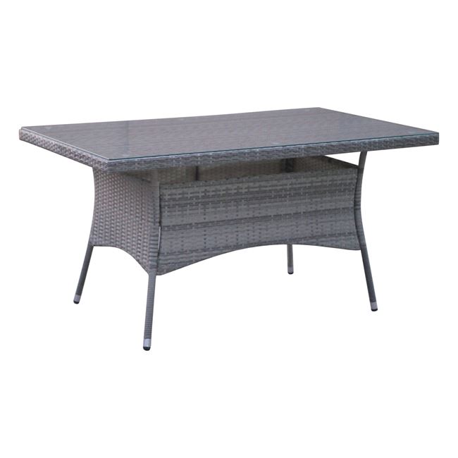 Τραπέζι αλουμινίου-rattan σε χρώμα γκρι 120x70x75