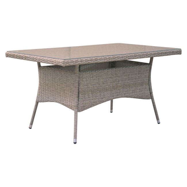 Τραπέζι αλουμινίου-rattan σε χρώμα μπεζ 120x70x75