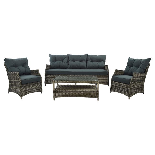 Σετ σαλόνι κήπου wicker σε χρώμα γκρι 192x88x83