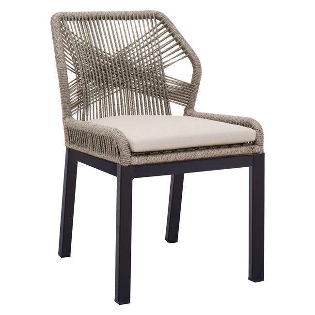 Καρέκλα “BAMBOO LOOK” αλουμινίου σε χρώμα μπεζ-μαύρο 56x58x82,5