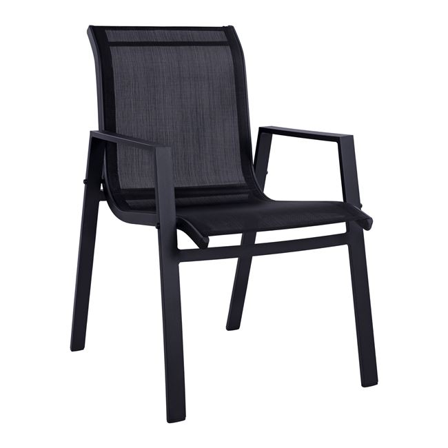 Πολυθρόνα αλουμινίου-pvc σε μαύρο χρώμα 55,5x72x83,5