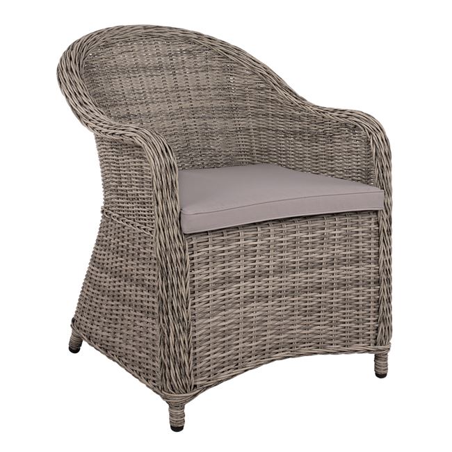 Πολυθρόνα αλουμίνιου-rattan σε γκρι χρώμα 62x75x84