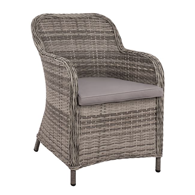 Πολυθρόνα μεταλλική-rattan σε γκρι χρώμα 61x70x84