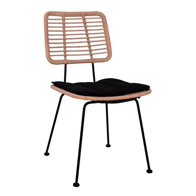 Καρέκλα “ALLEGRA” μεταλλική-wicker σε μπεζ χρώμα 46,5x55x86
