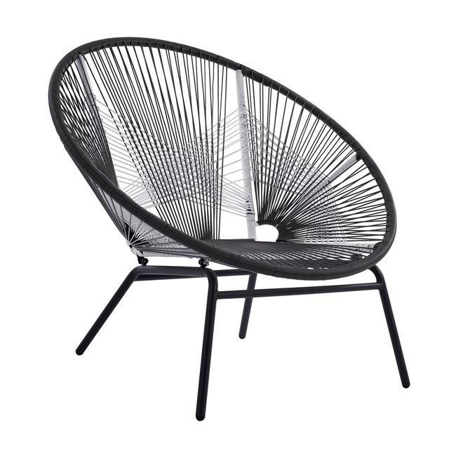 Πολυθρόνα μεταλλική-wicker σε γκρι χρώμα 98x83x87