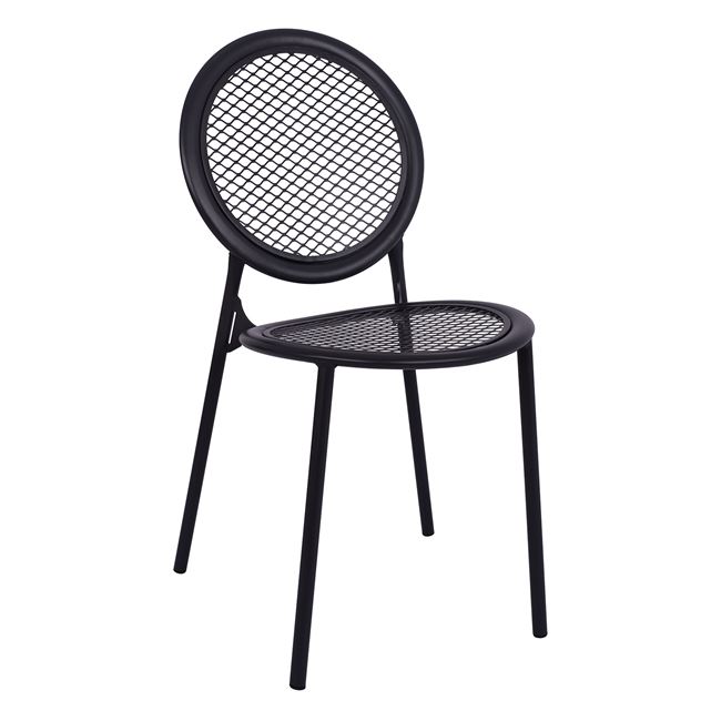 Καρέκλα «VERANDA» μεταλλική σε γκρι χρώμα 42,5x55x89