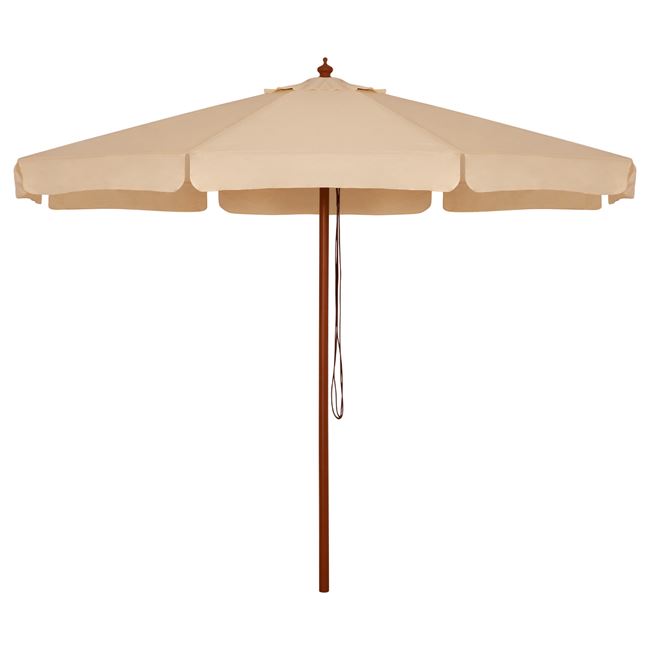 Ομπρέλα με ξύλινο σκελετό σε χρώμα μπεζ Φ300×230