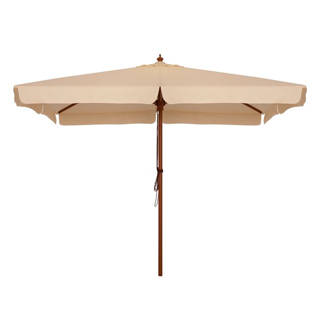 Ομπρέλα με ξύλινο σκελετό σε χρώμα μπεζ 300x300x250