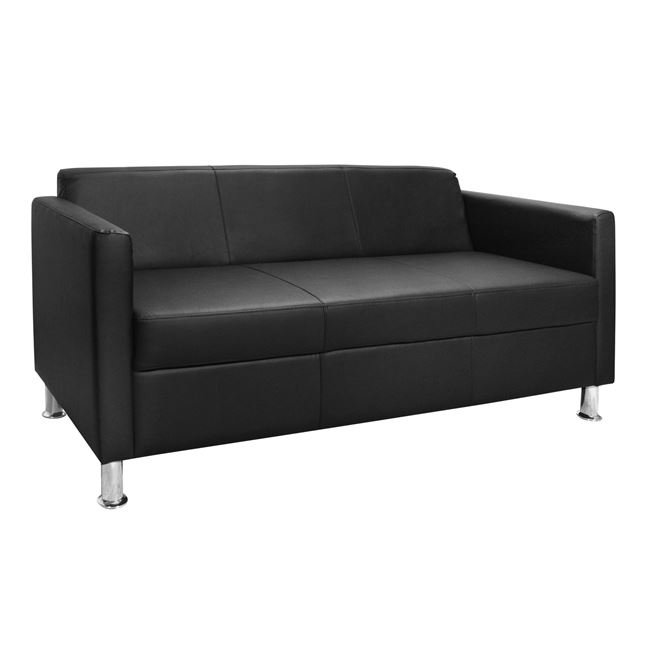 Καναπές “CUBO” τριθέσιος από pu σε μαύρο χρώμα 173x71x73