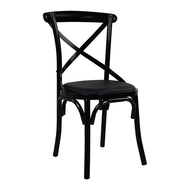 Καρέκλα “RONNIE” μεταλλική σε μαύρο χρώμα 43,5x46x91
