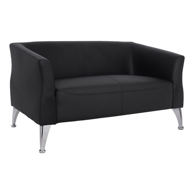 Καναπές «KIANA» διθέσιος από PU σε μαύρο 130x75x71