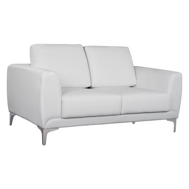 Καναπές "KΕΝΖΙΕ" διθέσιος από PU σε χρώμα λευκό 142x81x81