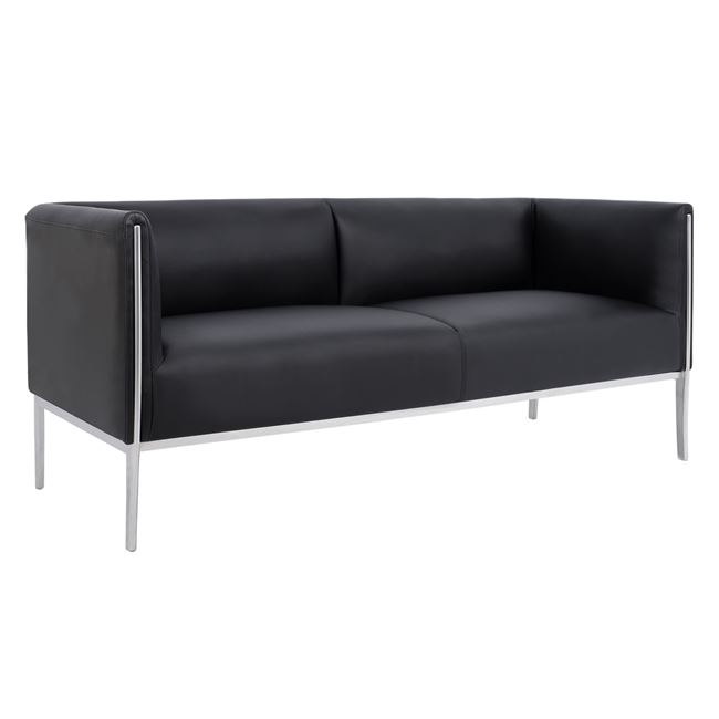 Καναπές “KELIS” τριθέσιος από PU σε χρώμα μαύρο 168x64x72