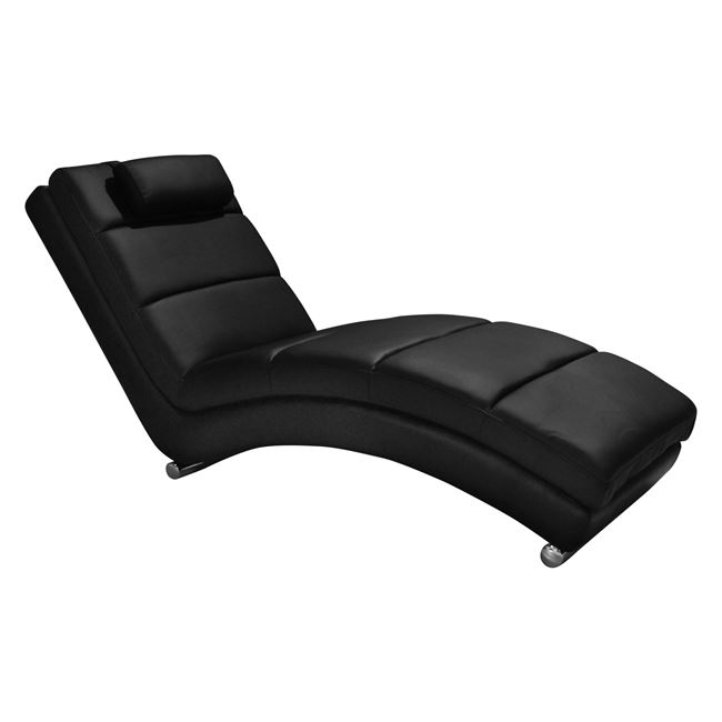 Ανάκλινδρο “RELAX” από PU σε χρώμα μαύρο 185x62x90