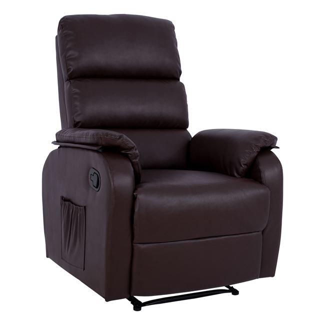 Πολυθρόνα μασάζ “COMFORT RELAX” από PU σε χρώμα καφέ 78x97x97