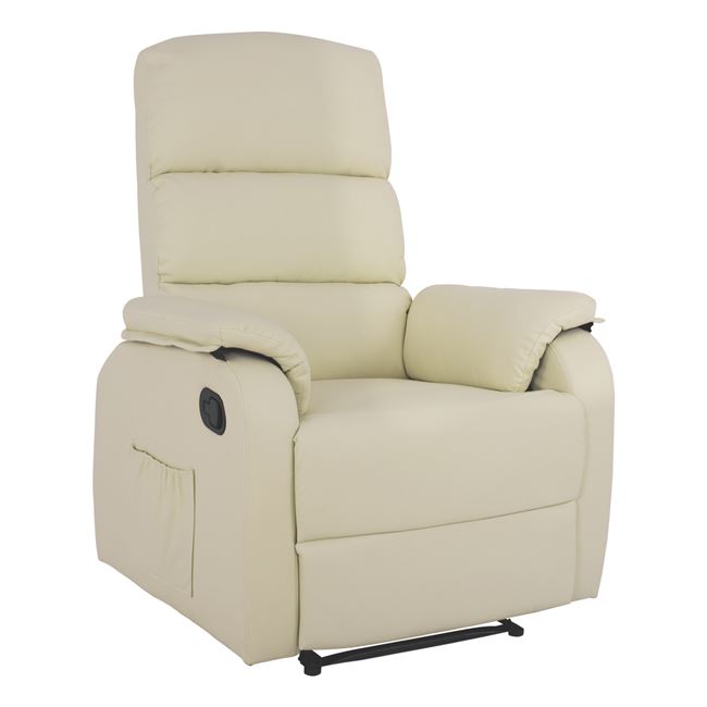 Πολυθρόνα μασάζ «COMFORT RELAX» από PU σε χρώμα εκρού 78x97x97