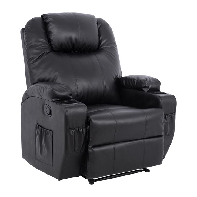 Πολυθρόνα «COMFORT RELAX» από PU σε χρώμα μαύρο 87x90x100