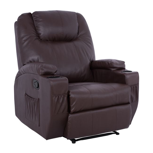 Πολυθρόνα «COMFORT RELAX» από PU σε χρώμα καφέ 87x90x100