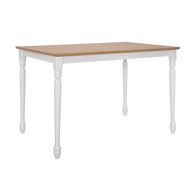 Τραπέζι από ξύλο/mdf σε χρώμα λευκό/φυσικό 120x75x75