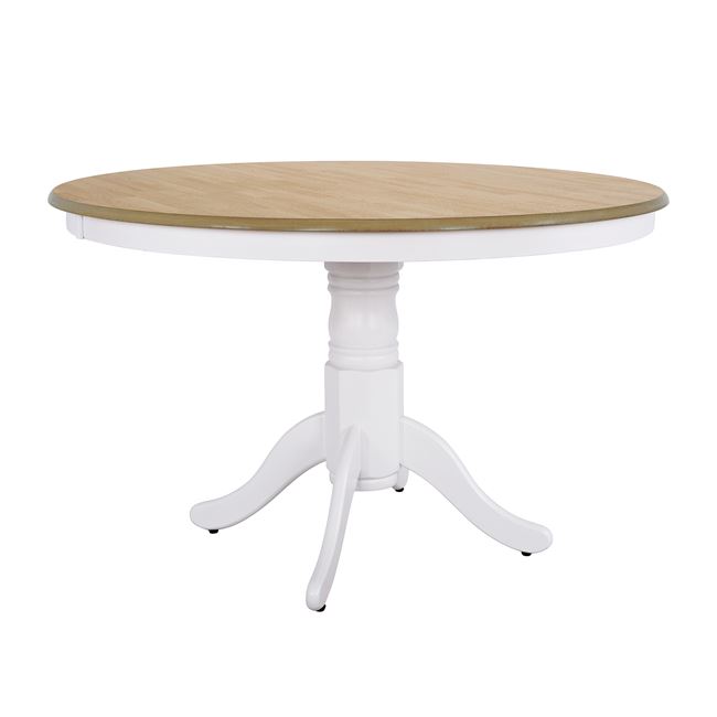 Τραπέζι από ξύλο/mdf σε χρώμα λευκό/φυσικό Φ120×76,5
