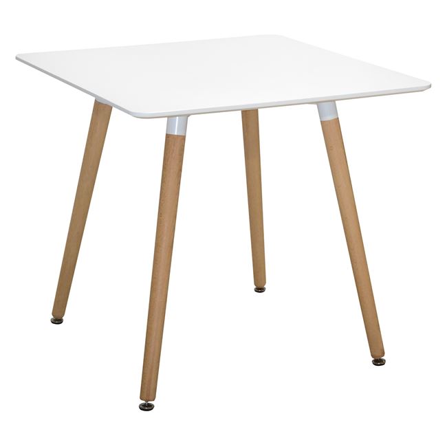 Τραπέζι “MINIMAL” από ξύλο/mdf σε χρώμα φυσικό/λευκό 80x80x74