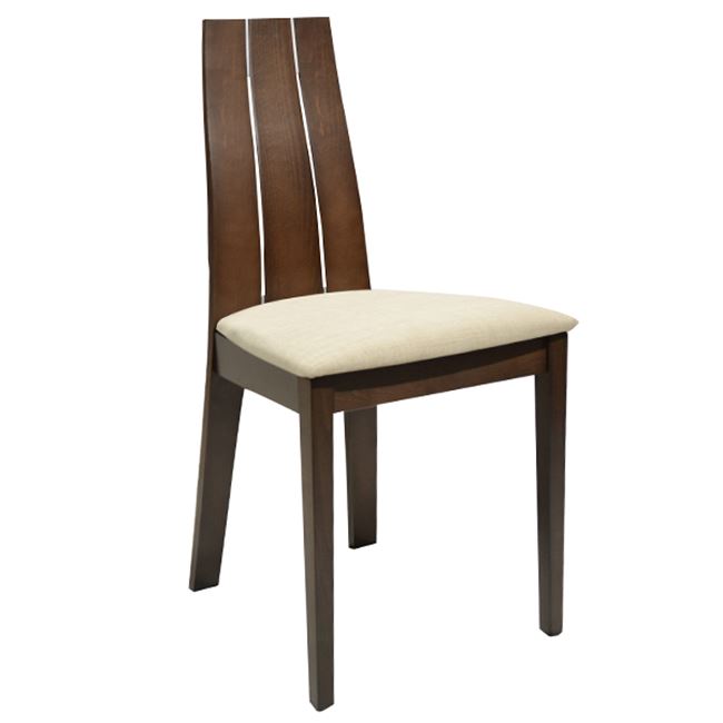 Καρέκλα τραπεζαρίας ξύλινη μασίφ σε χρώμα καρυδί 45x53x96
