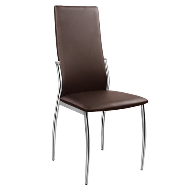 Καρέκλα “KIM” μεταλλική/PU σε χρώμα καφέ 45x55x99