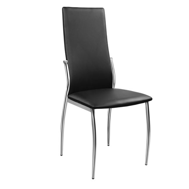 Καρέκλα «KIM» μεταλλική/PU σε χρώμα μαύρο 45x55x99