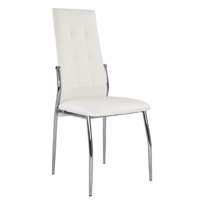 Καρέκλα «PILAR» μεταλλική/PU σε χρώμα λευκό 45x52x100