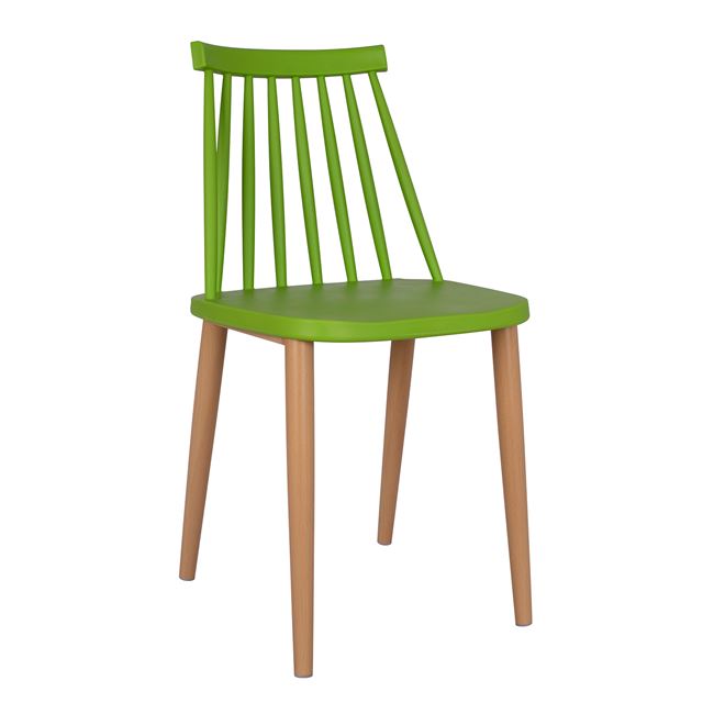 Καρέκλα “VANESSA” μεταλλική/PP σε χρώμα πράσινο/φυσικό 43×46,5×82