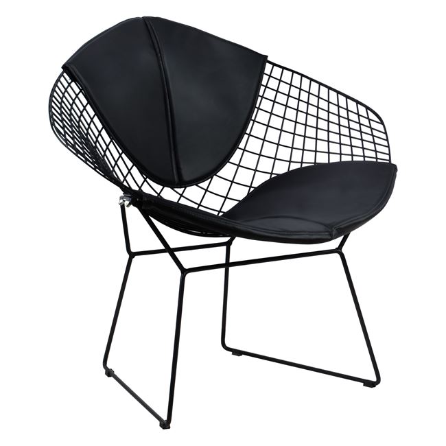 Πολυθρόνα «CLOE» μεταλλική/PU σε χρώμα μαύρο 81x67x79