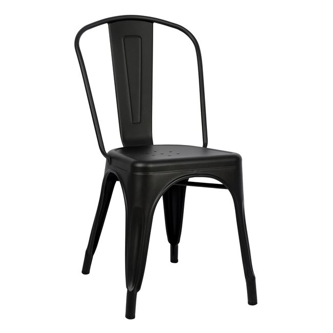 Καρέκλα «MELITA» μεταλλική σε χρώμα μαύρο ματ 45x47x85