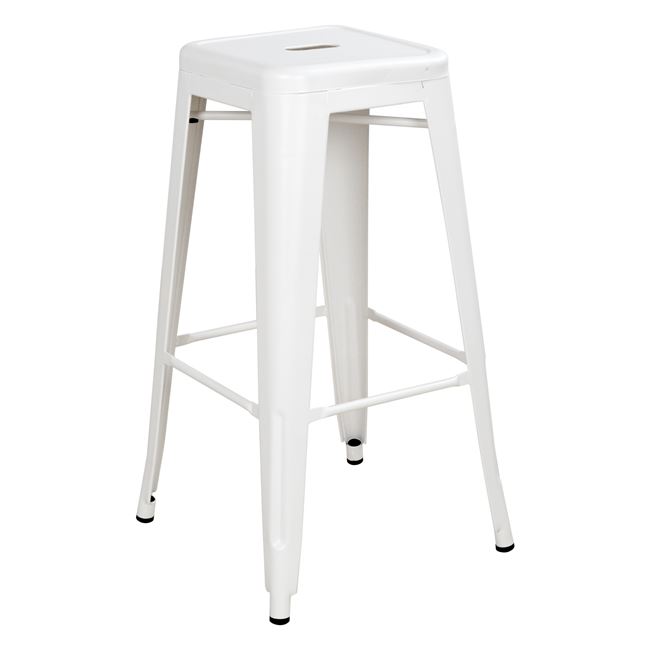 Σκαμπό μπαρ “MELITA” μεταλλικό σε χρώμα λευκό 43x43x76,5