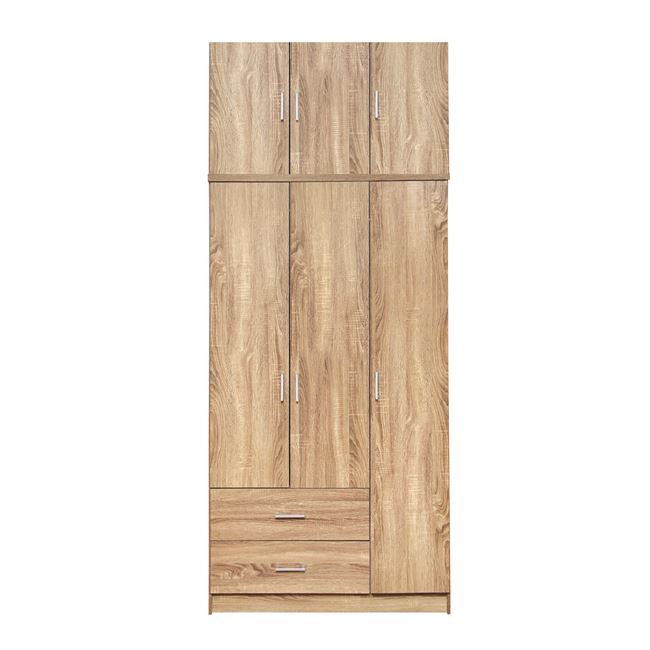 Ντουλάπα τρίφυλλη σε χρώμα σονόμα 90x42x241