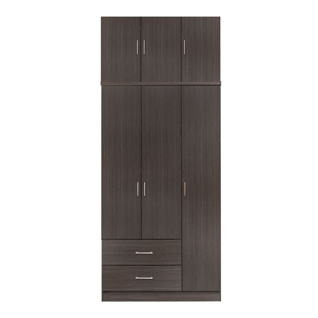 Ντουλάπα τρίφυλλη σε χρώμα ζεμπράνο 90x42x241