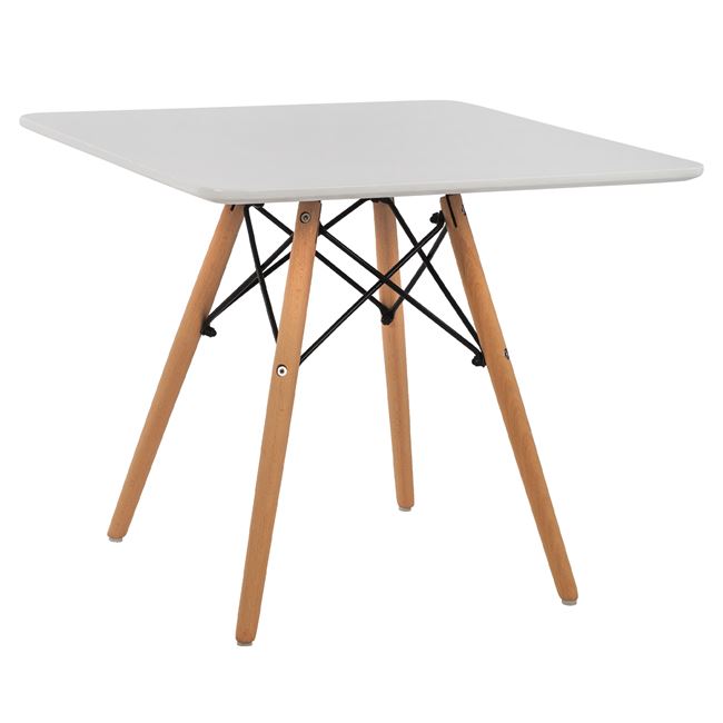 Τραπέζι “MINIMAL KID” από mdf σε χρώμα φυσικό/λευκό 60x60x51