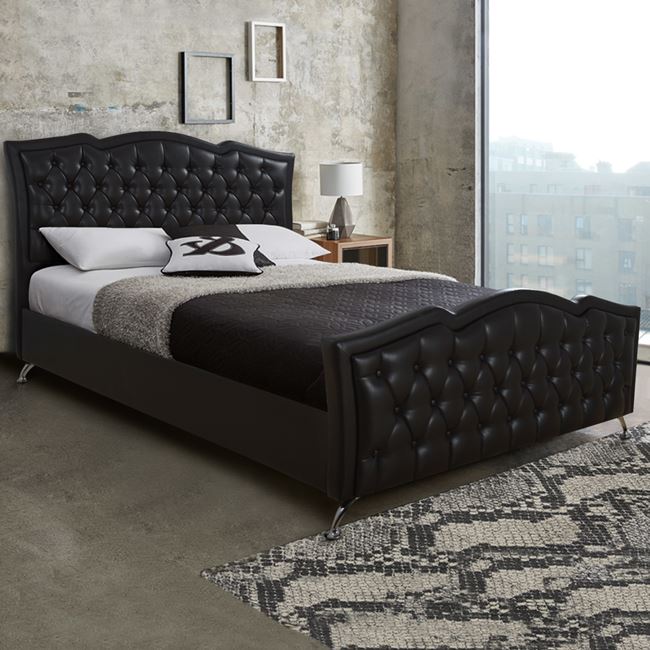 Κρεβάτι διπλό «AVALON» από PU σε χρώμα σκ. καφέ 173x218x130