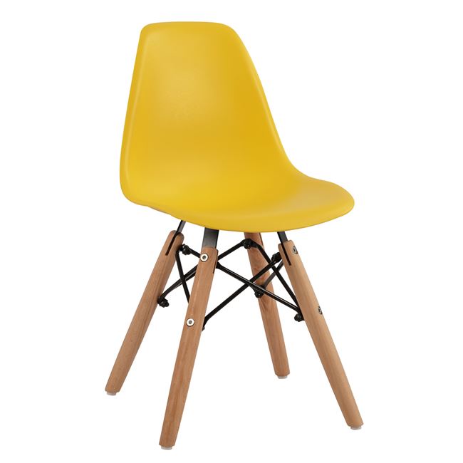 Καρέκλα παιδική “TWIST KID” από PP σε χρώμα φυσικό/κίτρινο 30,5x33x59