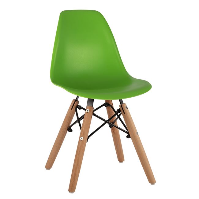 Καρέκλα παιδική “TWIST KID” από PP σε χρώμα φυσικό/πράσινο 30,5x33x59