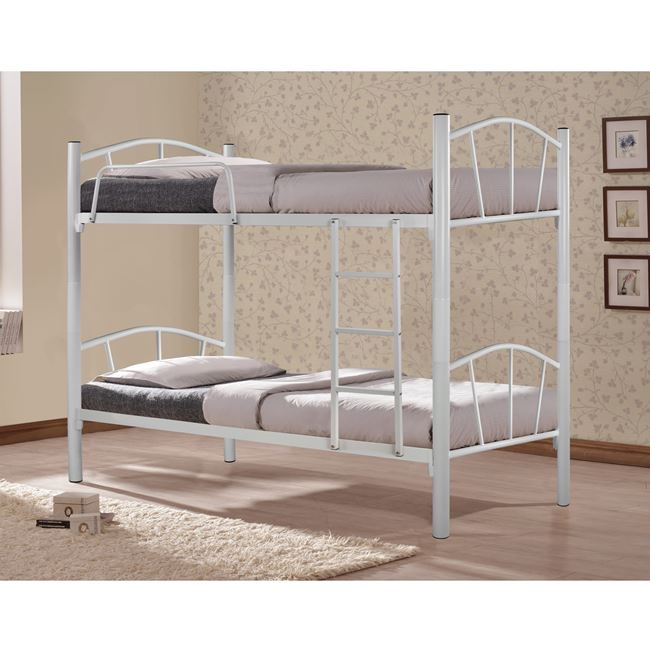 Κουκέτα κρεβάτι “FLOOR” μεταλλική σε χρώμα λευκό 200×91,5×177,5
