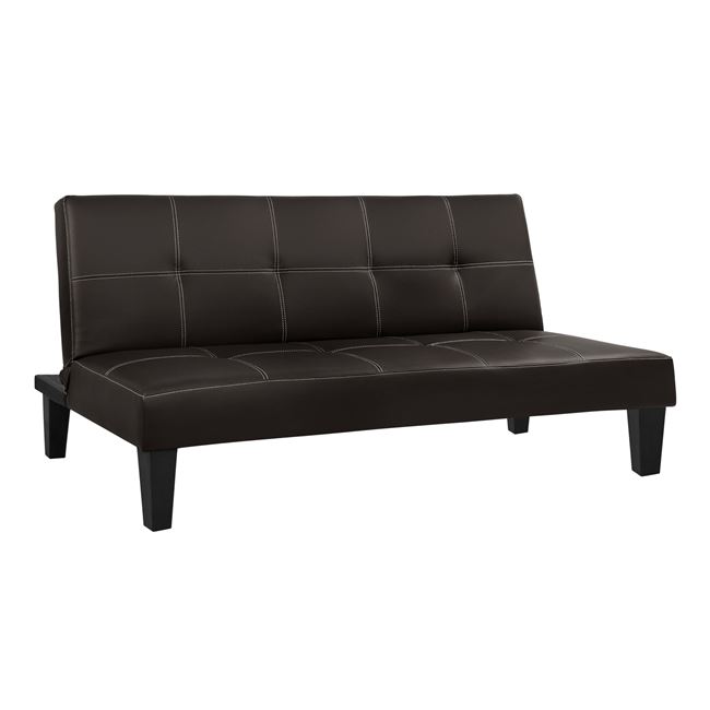 Καναπές κρεβάτι από PU σε χρώμα καφέ 186x90x82