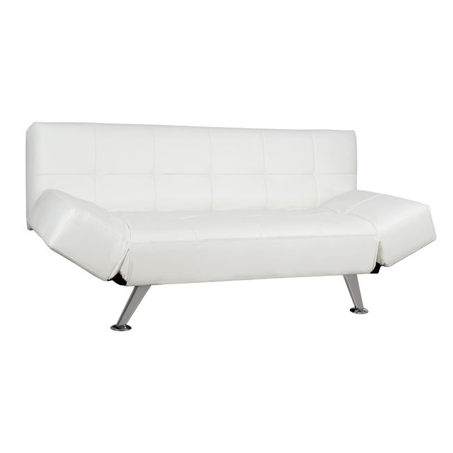 Καναπές κρεβάτι “THOM” από PU σε χρώμα λευκό 189x93x82