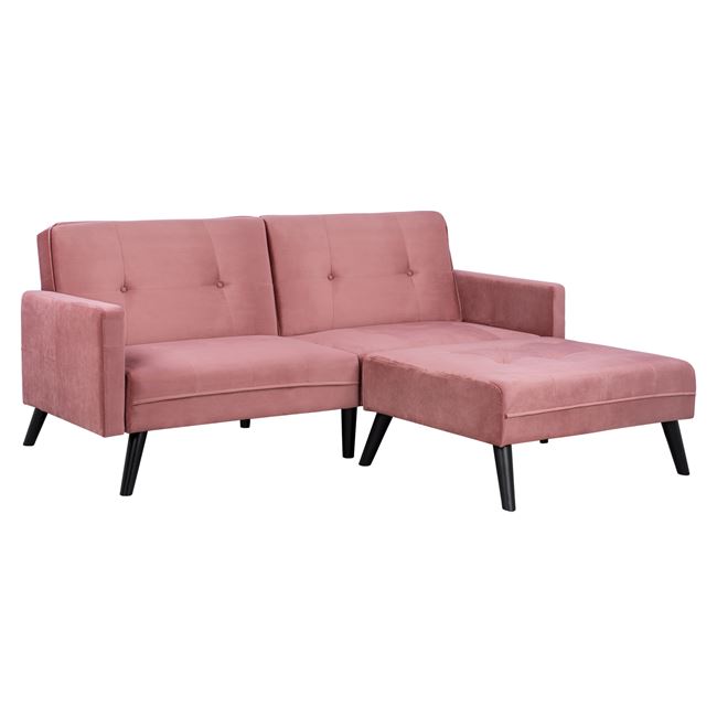 Καναπές γωνία “LIVIA” από ύφασμα σε χρώμα σάπιο μήλο 211x158x83