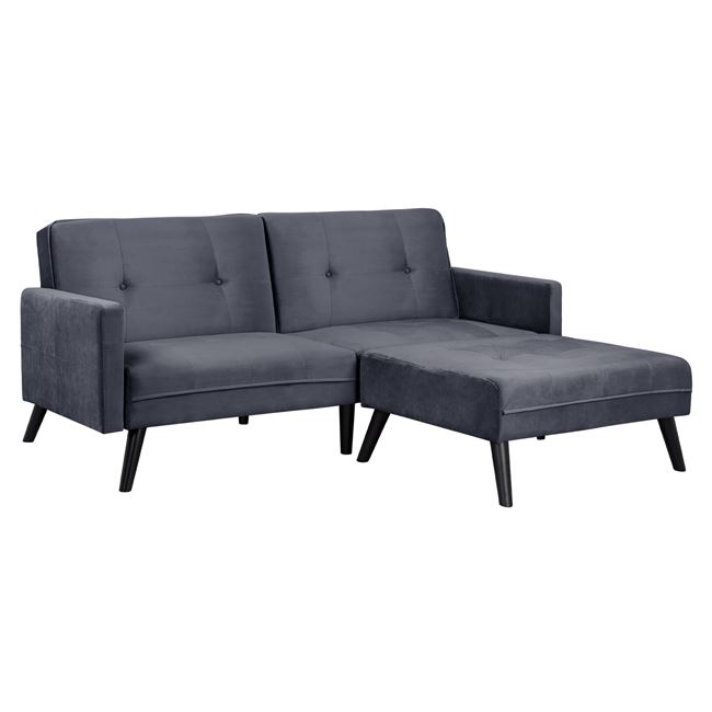 Καναπές γωνία “LIVIA” από ύφασμα σε χρώμα γκρι 211x158x83